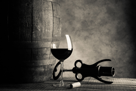 red wine tasting - cream tone style imageの写真素材