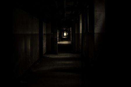 scary tunnel in an abandoned buildingの写真素材