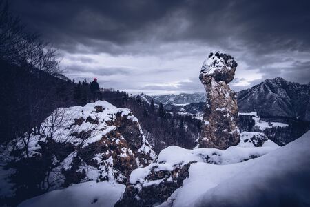 man lost in the landscape serieの写真素材