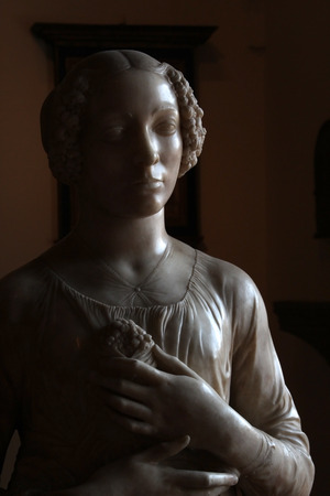 Detail of statue of woman in renaissance eraの写真素材