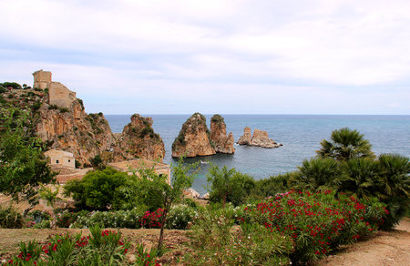 Detail of the trap of Scopello in Trapaniの写真素材