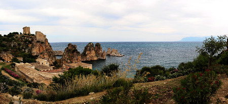 Detail of the trap of Scopello in Trapaniの写真素材