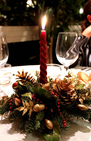 an evening Christmas familyの写真素材