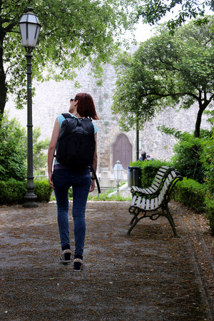 Tourists to discover the beauty of Sicilyの写真素材