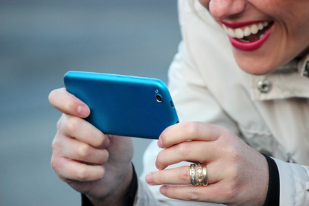 woman that takes a selfieの写真素材