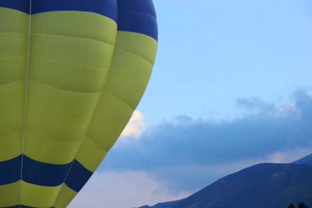 detail of hot air balloon in the skyの写真素材