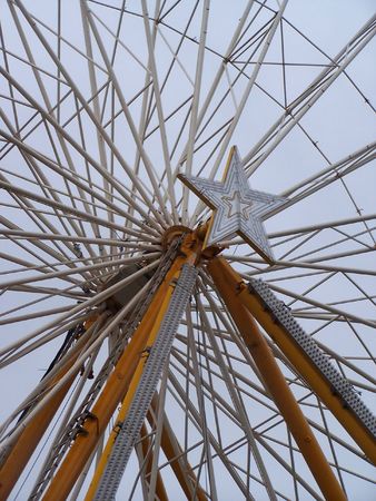 Fair ground ride at Liverpool city centreの写真素材