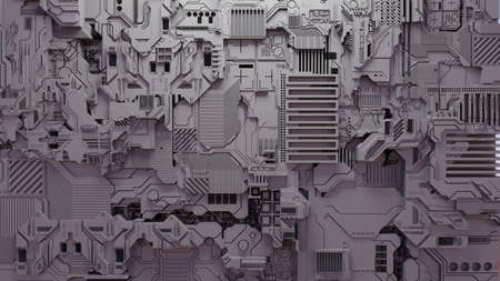 3d illustration of a realistic model of a robot or black cyber armor. Close-up equipment for mining crypto-bitcoin ether. Video cards motherboardsの写真素材