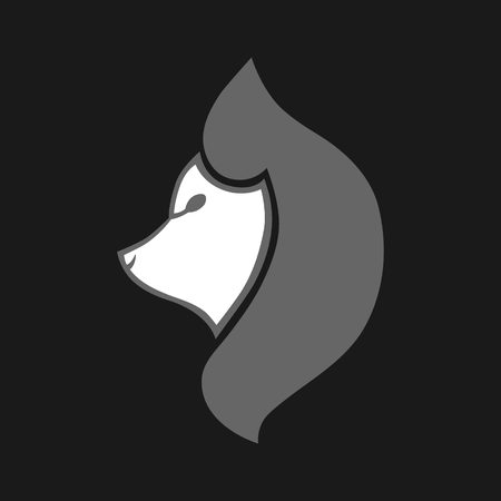 Abstract husky dog ââsymbol, icon on white background.のイラスト素材