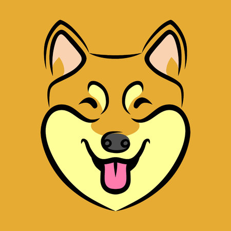 Cute shiba inu dog face vector illustrationのイラスト素材