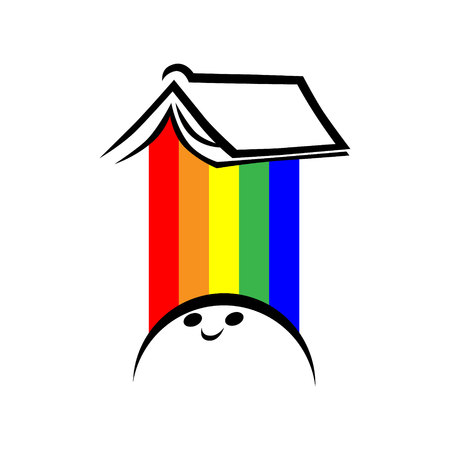 Loving books concept symbol on white backdropのイラスト素材