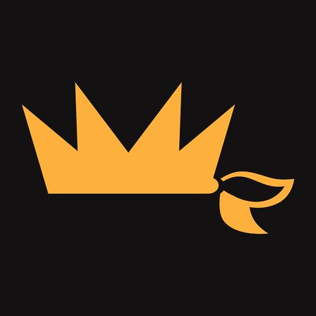 Knotted crown symbol on black backdropのイラスト素材