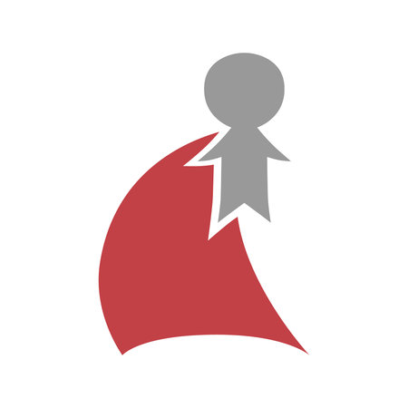 Kid with a cape on a white backdropのイラスト素材