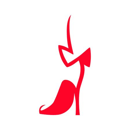High heel bowtie back shoe symbol on white backdropのイラスト素材