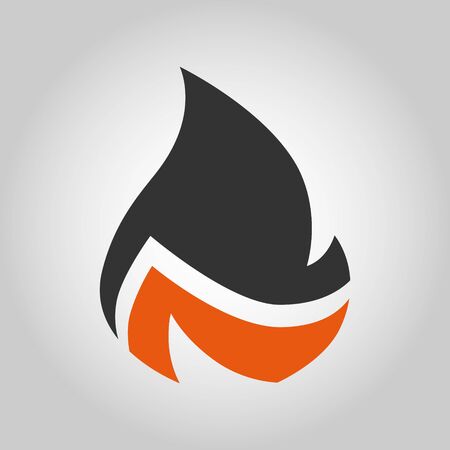 Fire gray and orange symbol, icon. Design elementのイラスト素材