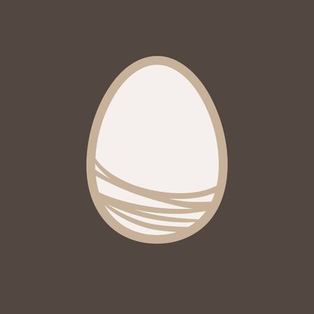 Abstract egg symbol, icon on brown backdropのイラスト素材