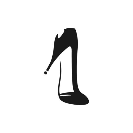 High heeled shoe symbol, icon on white backdrop. Design elementのイラスト素材