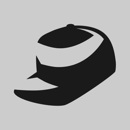 Snapback cap symbol on gray backdrop. Design elementのイラスト素材