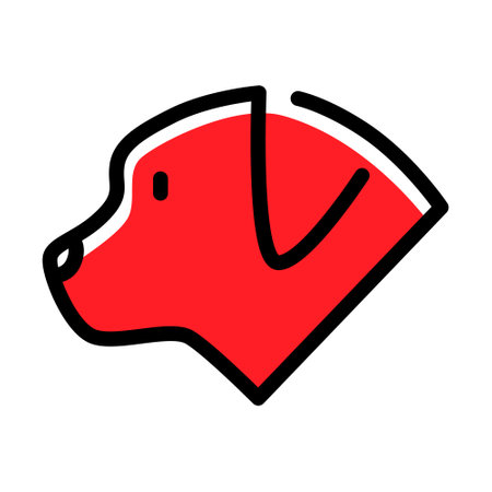 Dog portrait side view symbol on white backdrop. design elementsのイラスト素材