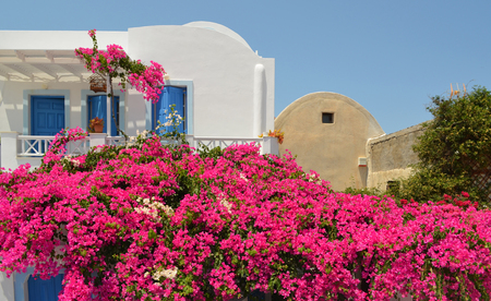 Greek Villa on the Island of Santorini.の写真素材