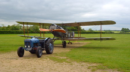 Bristol F2B Fighter ready for towing into hanger.のeditorial素材