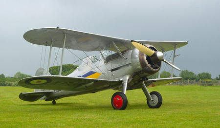 Gloster Gladiator aircraft outside on airfieldのeditorial素材