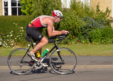 Triathlon Cyclist St Neots Cambridgeshire.のeditorial素材