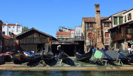 VENICE, ITALY - SEPTEMBER 26, 2017:  Squero di San Trovaso where gongolas are repaired.のeditorial素材
