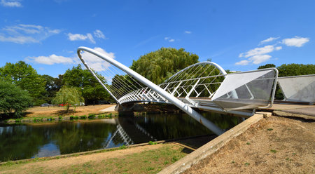 Bedford Bedfordshire River Ouse Butterfly footbridge over the River Ouse
