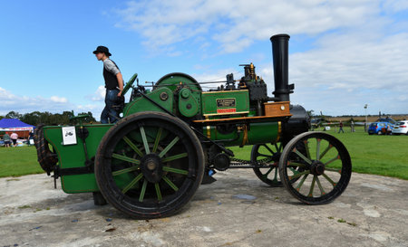 ICKWELL, BEDFORDSHIRE, ENGLAND - SEPTEMBER 06, 2020: Vintage 1914 Clayton and Shuttleworth  traction...