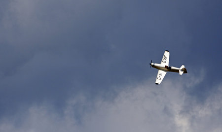 ICKWELL, BEDFORDSHIRE, ENGLAND - SEPTEMBER 06, 2020: 1936 Percival Mew Gull  G-AEXF  Aircraft in...