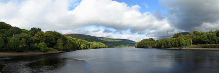 Panorama of Valehouse Reservoir in the Peak District Derbyshire.の写真素材