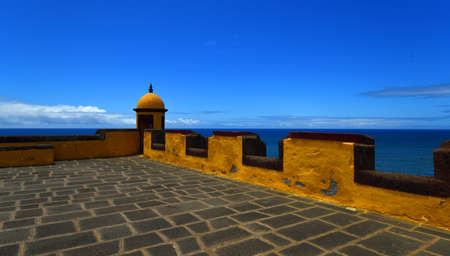 The Yellow Battlements of Sao Tiago Fort Funchal Madeira Portugal.のeditorial素材