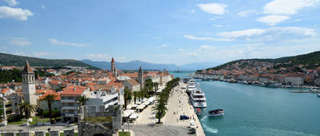 Trogir with waterway and bridge to the island of iovo  Croatia.のeditorial素材