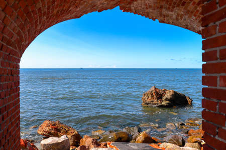Arch of the Western Fort, located on the Vistula Spit, Baltiyskの写真素材