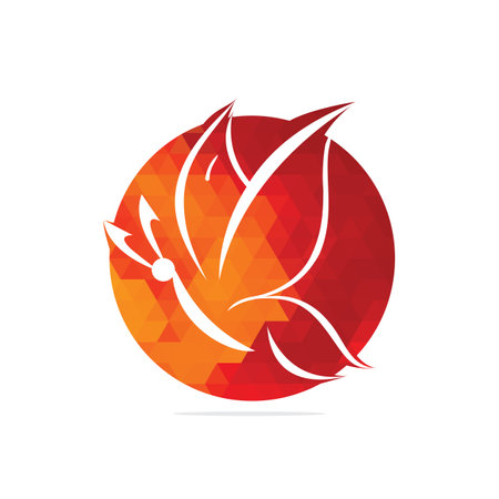 Butterfly vector logo design. Beauty salon vector logo creative illustration.のイラスト素材
