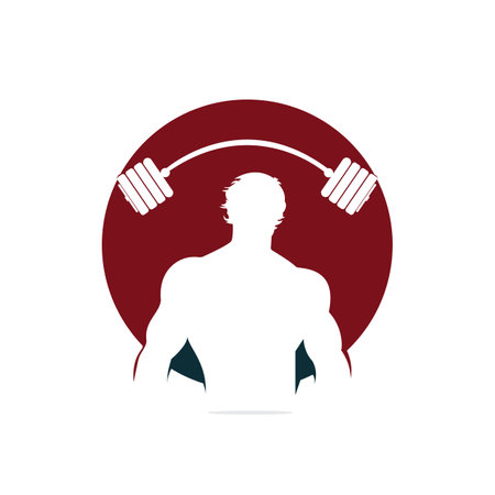 Gym club logo or label. Sports vector illustrationのイラスト素材