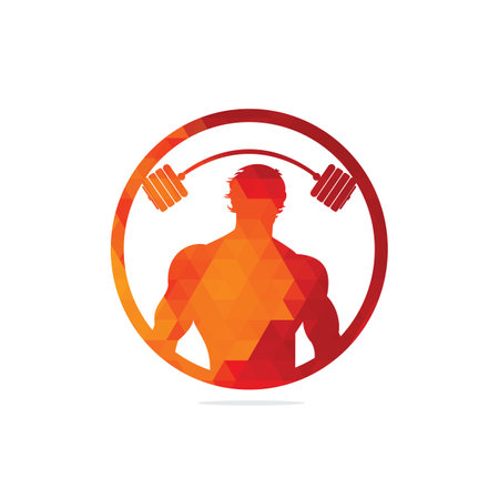 Gym club logo or label. Sports vector illustrationのイラスト素材