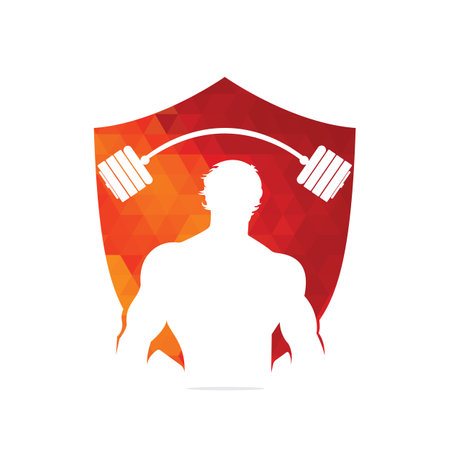 Gym club logo or label. Sports vector illustrationのイラスト素材