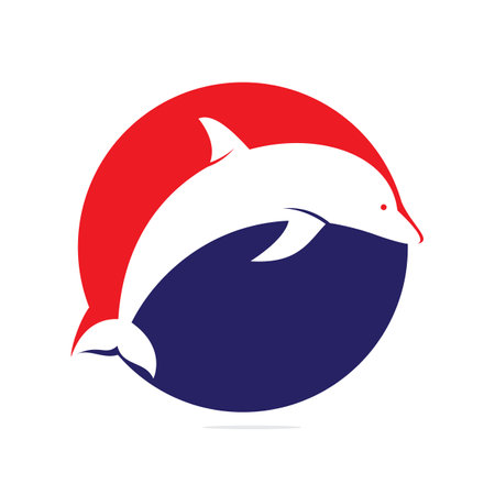 Dolphin vector logo design. Creative dolphin icon vector design template.のイラスト素材
