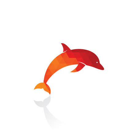 Dolphin vector logo design. Creative dolphin icon vector design template.のイラスト素材