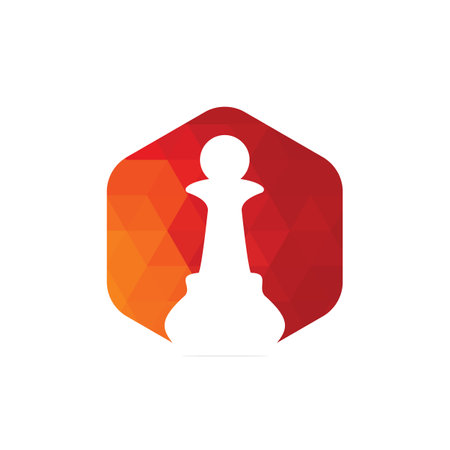 Illustration of chess logo design template vectorのイラスト素材