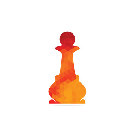 Illustration of chess logo design template vectorのイラスト素材