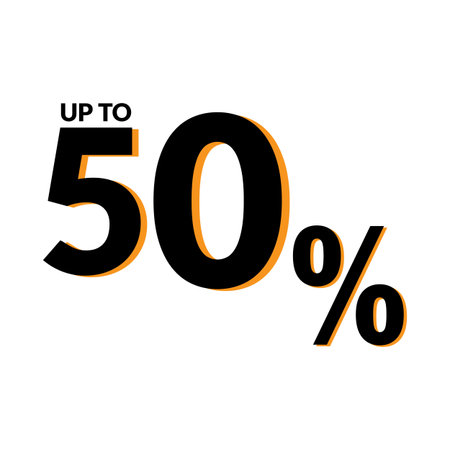 50% OFF Sale Discount Banner. Discount offer price tag. Vector Modern Sticker Illustration.