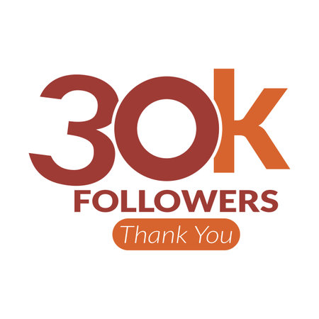 30k followers vector  design icon vector. Thanks for 30k followers.