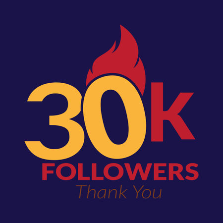 30k followers vector  design icon vector. Thanks for 30k followers.