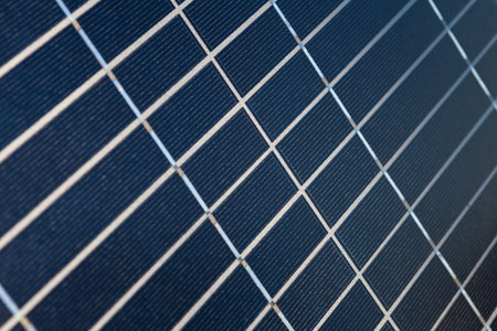 The surface of the solar panel close-up