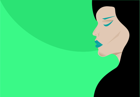 Girl in greenのイラスト素材