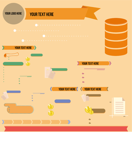 Banner template with iconのイラスト素材