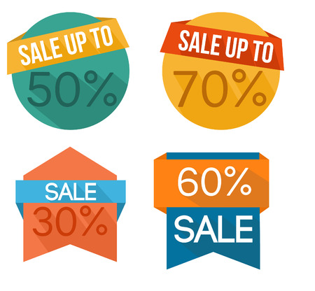 Sale badge with long shadow styleのイラスト素材